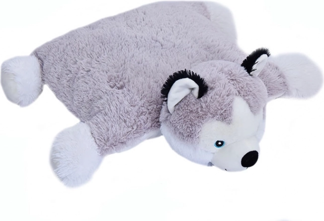 Plush Husky Pillow 2-in-1 for Children