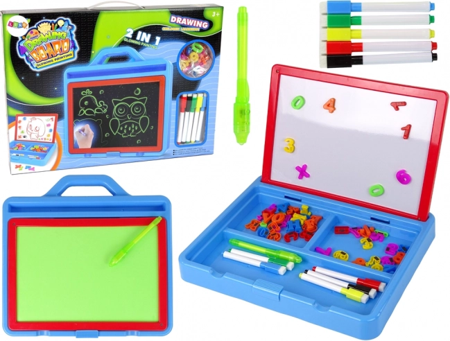 Light-up magnetic 2-in-1 drawing board for kids
