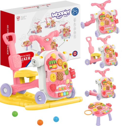 Woopie Children's Walker 5-in-1 Multifunctional Pink 1+