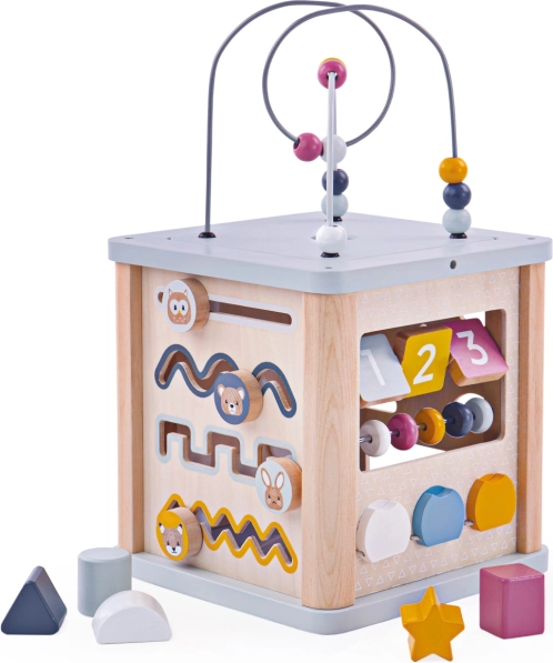 BIGJIGS BABY Motor Activity Cube made of FSC Wood