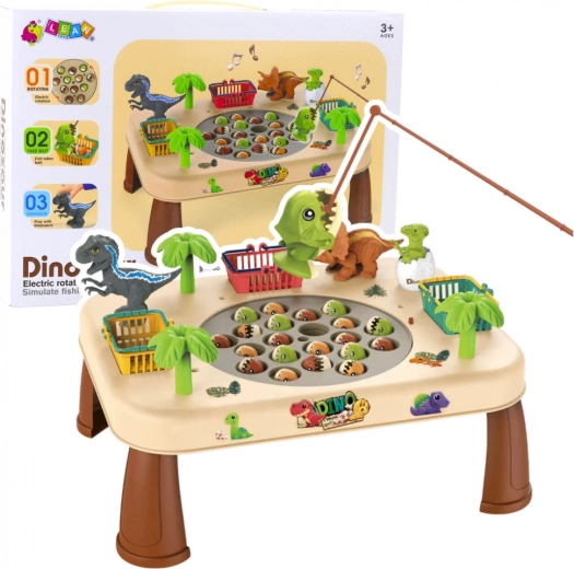 Dinosaur Fishing Table with Rod, Rotating Board, and Sounds