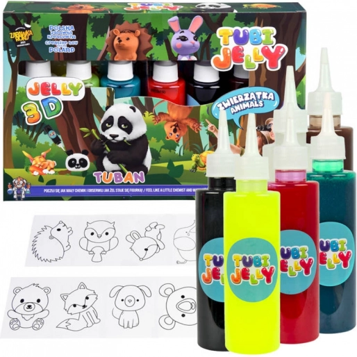 Tuban Tubi Jelly dieren – creatieve gelset, 6 kleuren