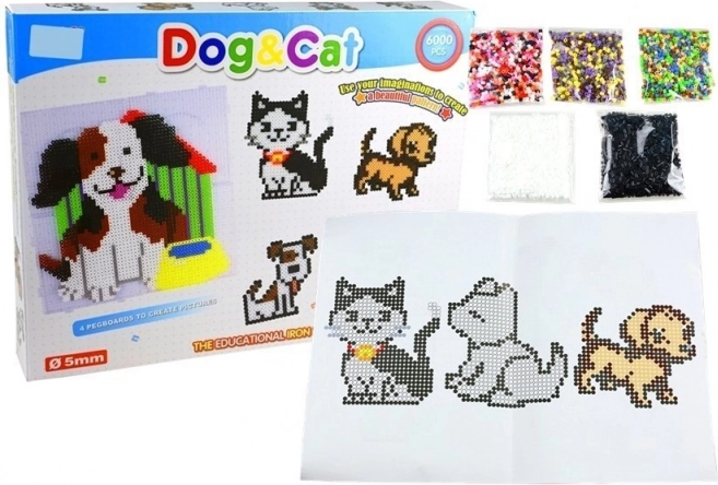 Iron-on bead set dog and cat 6000 pcs