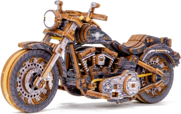 Wooden Mechanical Model Motorcycle Cruiser V-Twin