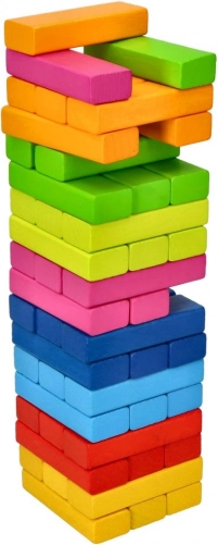 goki balancing tower made of wooden blocks – rainbow building game