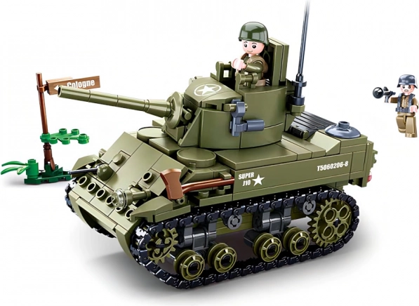 Sluban Army WW2 small Allied tank – building set