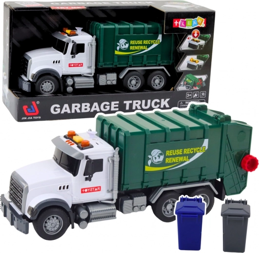 Kinder vuilniswagen met licht en geluid 1:14, groen