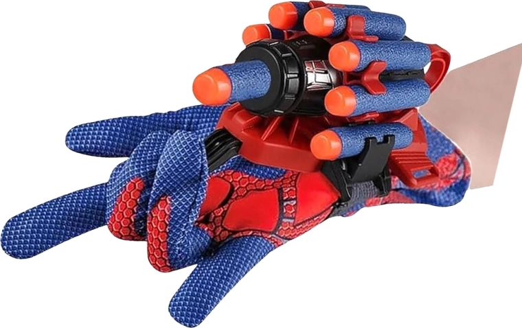 Glove with rotating magazine for 10 darts