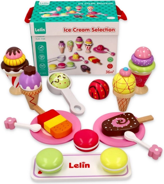 Dřevěná sada zmrzliny Lelin - 25 kusů