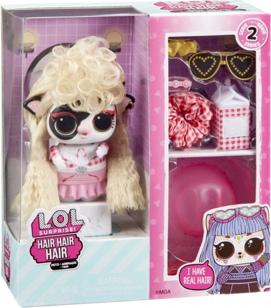 L.O.L. Surprise! Hair Hair Hair Pets série 2 – animal avec de vrais cheveux