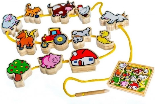 Wooden Lacing Toy My First Animals