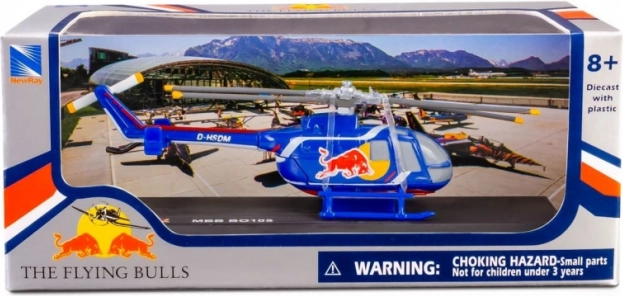 Kovový model helikoptéry MBB BO 105 THE FLYING BULLS 1:90