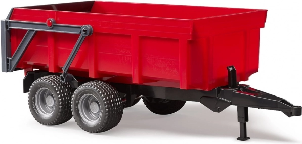 Bruder red trailer with automatic rear panel