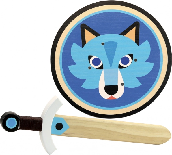 Holzschild und Schwert Wolf – VILAC