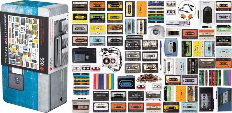 Eurographics Puzzle Cassette Player 550 Pieces in Tin Box