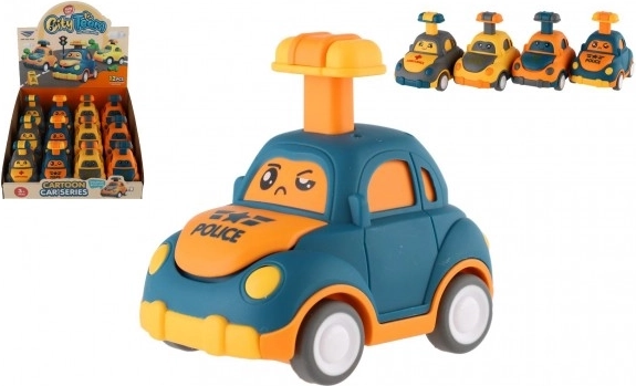 Plastic Push-and-Go Car 9 cm – flywheel, 4 types