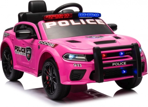 Kids' electric police ride-on car DODGE Charger – pink