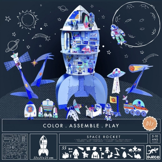 DJECO DIY fusée spatiale – kit de construction créatif en papier
