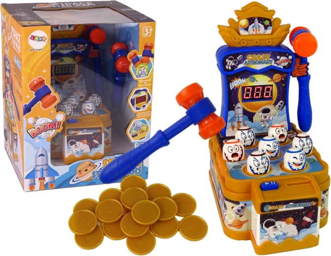 CRAZY ASTRONAUT space arcade hammer game, lights and sounds
