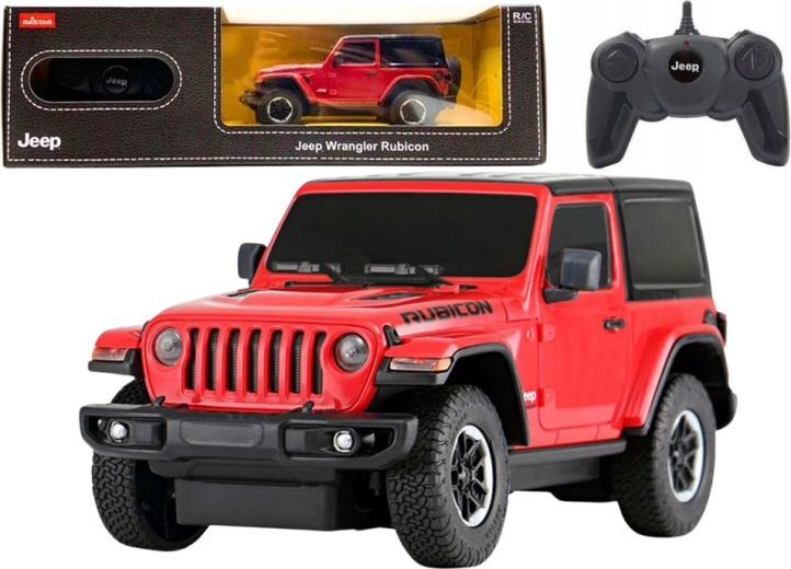 Diaľkovo ovládané auto Jeep Wrangler Rubicon červené