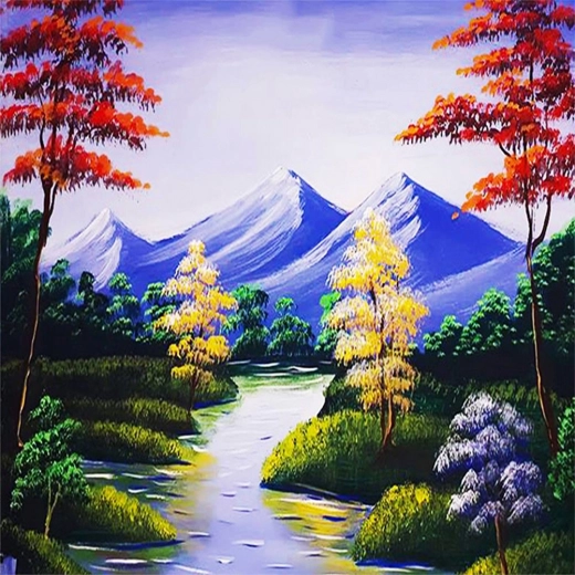 Diamond Painting Mountain Stream 30x40 cm