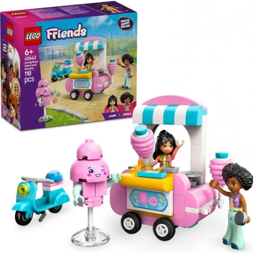 Lego Friends cotton candy stand with scooter
