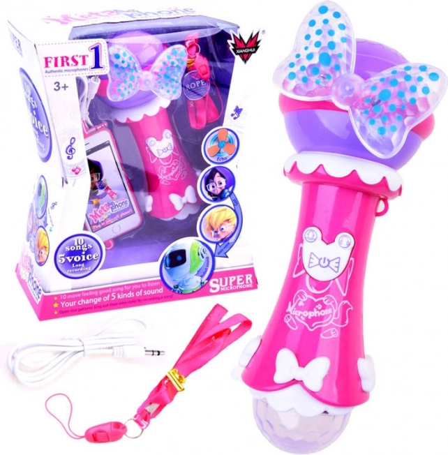 Kids' karaoke microphone with recording and MP3 – Pink