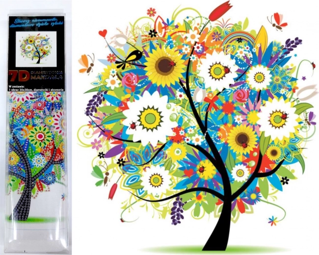 7D Diamond Painting – Blooming Tree 30 × 30 cm