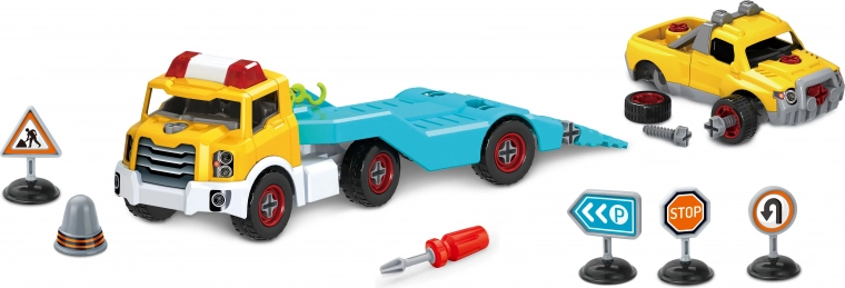 Screw-together Tow Truck 37 cm with Accessories