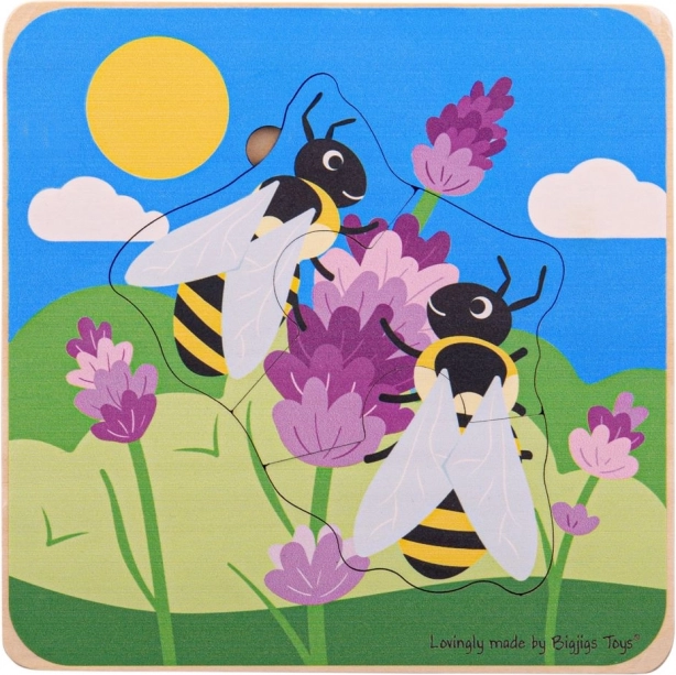 Bigjigs Toys behelyezős puzzle – életciklusok – Méhk