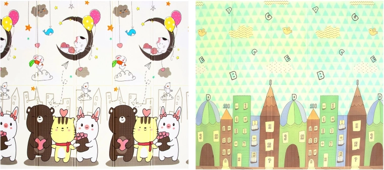 Double-sided play designs for learning and fun