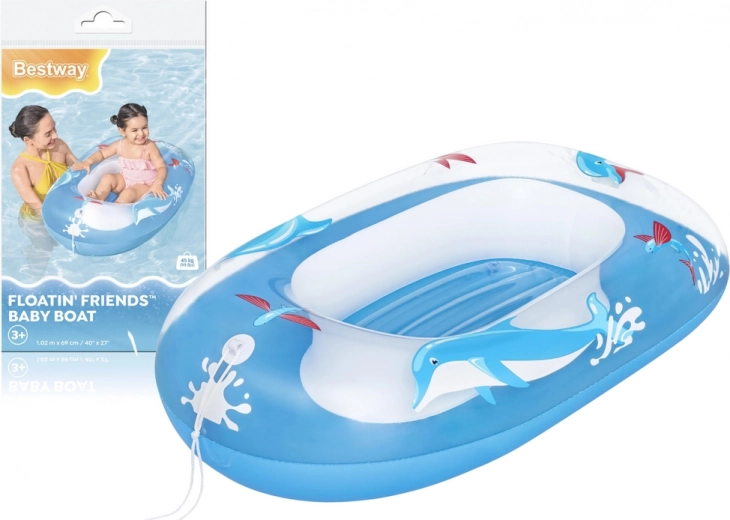 Children's inflatable boat with dolphin motif Bestway