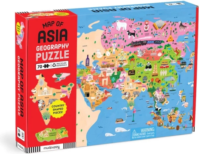 Mudpuppy Geography Puzzle Map of Asia 70 pieces