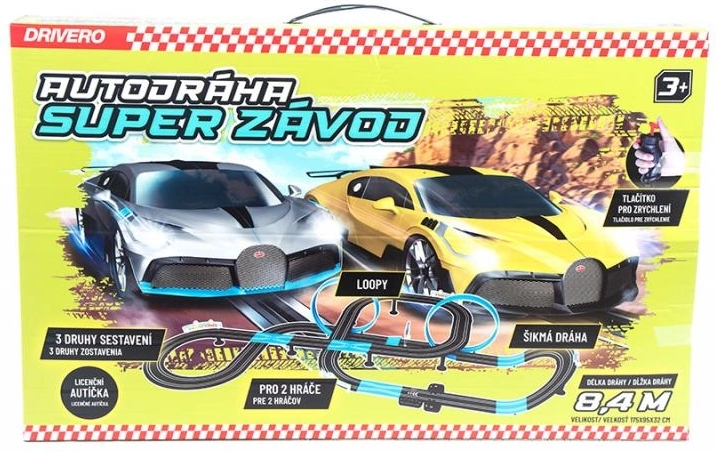 DRIVERO autodráha super preteky 8,4 m s autíčkami BUGATTI