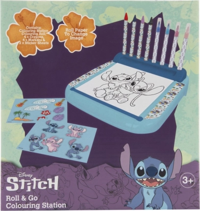 Lilo & Stitch Coloring Roll Stand with Markers and Crayons