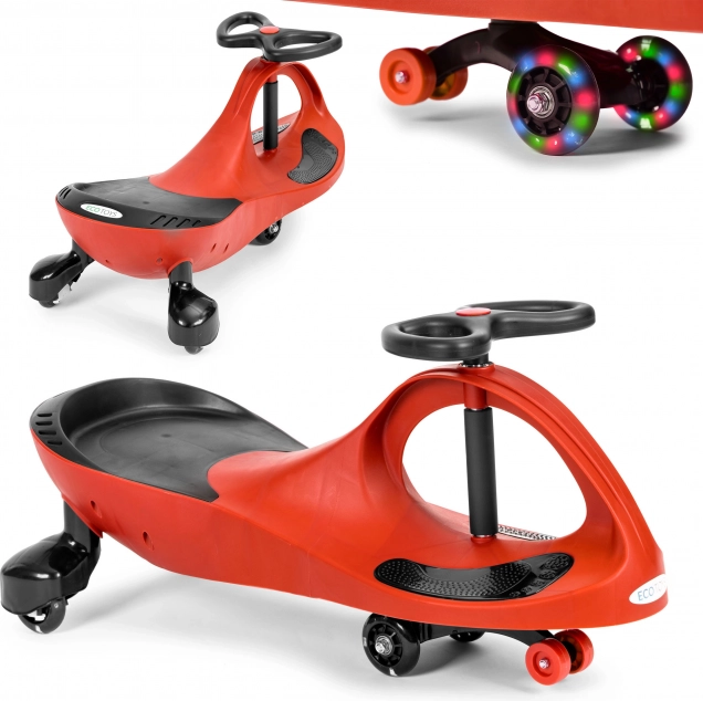 Wiggle car ride-on with LED wheels – ECOTOYS, red