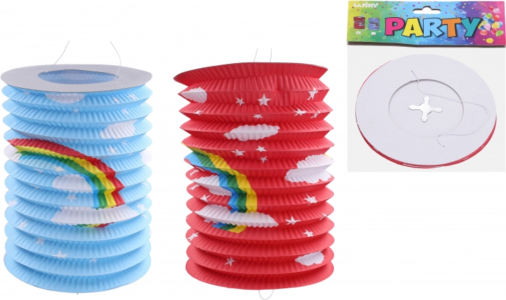 Lampion cilinder Regenboog 15 cm