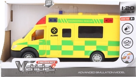 Auto sanitka žlté na batérie