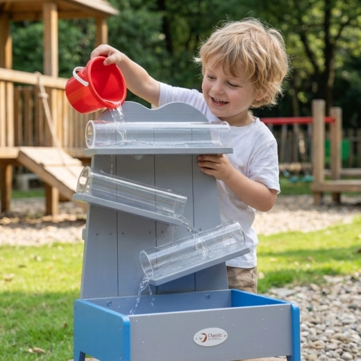 Closed water circuit with collection reservoir