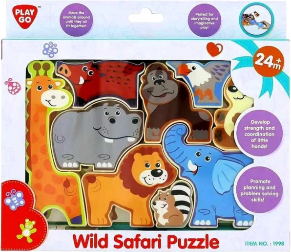 Drewniana układanka Safari zwierzątka
