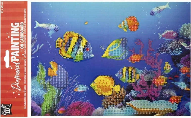 Pittura diamantata su tavoletta Pesciolini 29 × 21 cm