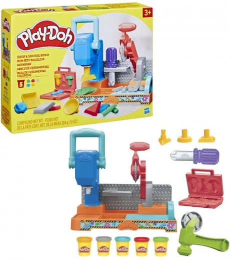 Play-Doh Colorful Workshop – creative set with tools and a saw