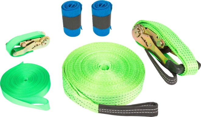 Slackline set with tree protection
