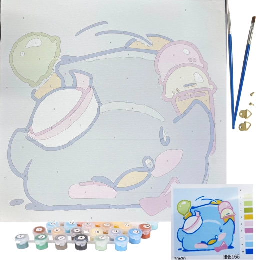 Set completo: colori, pennelli, telaio