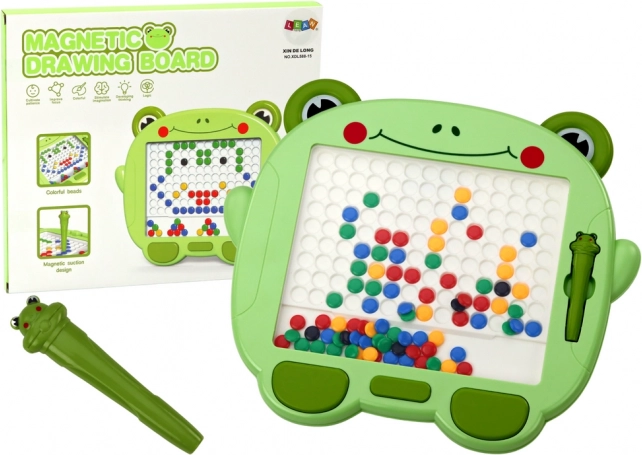 Educational Magnetic Board Frog Stylus Pad Puzzle Green Beads