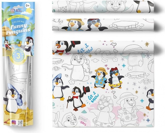 Drawing Tablecloths 3 pcs - Jolly Penguins