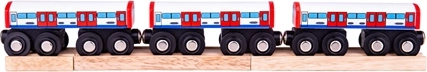 Bigjigs Rail vagoni della metropolitana – set in legno