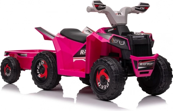 Pink battery four-wheeler XMX630T with trailer