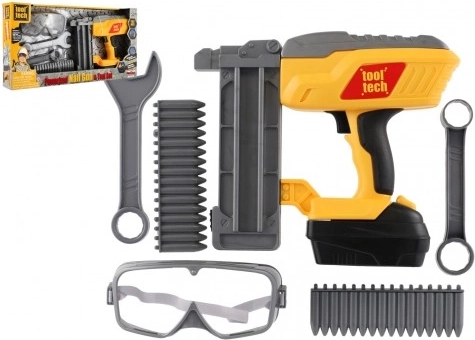 Pistolet à clous pour enfants avec set d’outils à piles