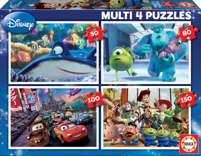 Educa puzzle Disney Pixar mix 4in1 (50, 80, 100, 150 pieces)